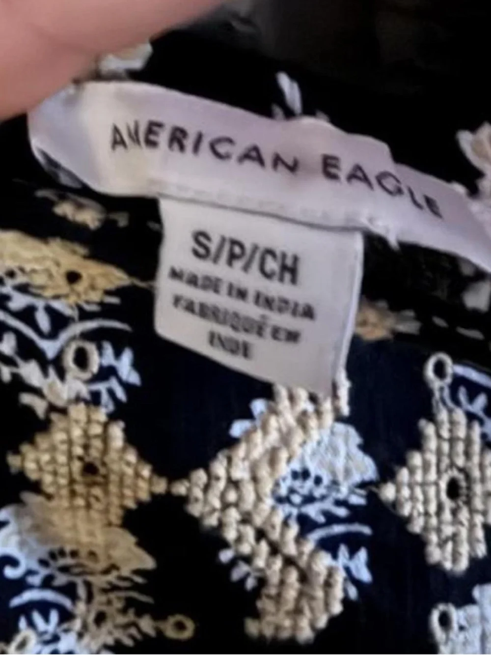 American Eagle Smocked Babydoll Top Floral Cottagecore Peplum Square Neck S - Picture 5 of 5